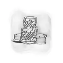 A sketch-style tattoo of a poker table with cards showing 7 and 2 as the winning hand tattoo design idea