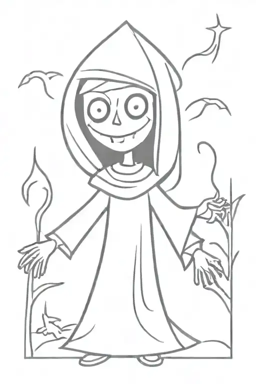 Spooky evil nun tattoo design idea