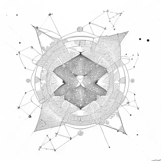 A constellation-inspired tattoo with Alicja, Alex, and Wiktor's initials as the stars tattoo design idea