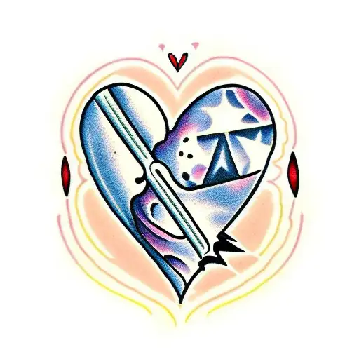 broken heart tattoo design idea