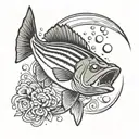 fly fishing striped bass   tattoo design idea