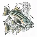 fly fishing striped bass   tattoo design idea