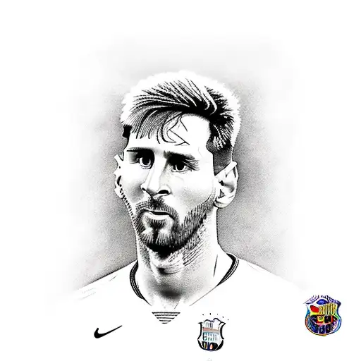 messi pegandole al balon de futbol tattoo design idea