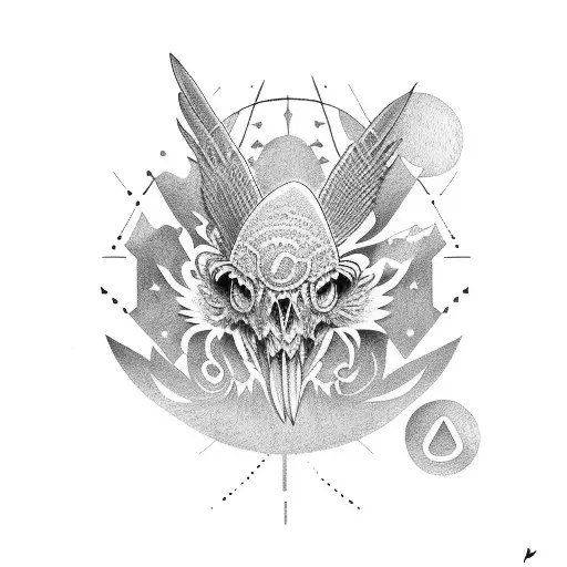 aguila despegando sobre el sol tattoo design idea