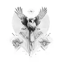 aguila despegando sobre el sol tattoo design idea