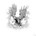 aguila despegando sobre el sol tattoo design idea