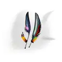 dagger and goose feather tattoo design idea