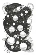 solar system planets tattoo design idea