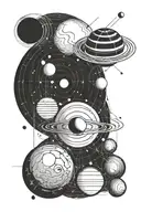 solar system planets tattoo design idea