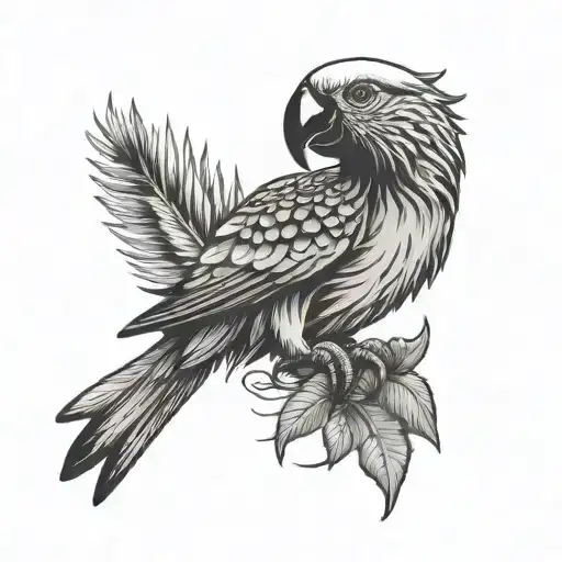 Myers down the shin with Travis Scott theme and jimmy buffet parrot  tattoo design idea