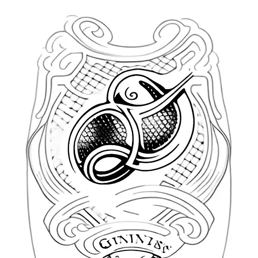 Guinness harp with green tattoo design idea