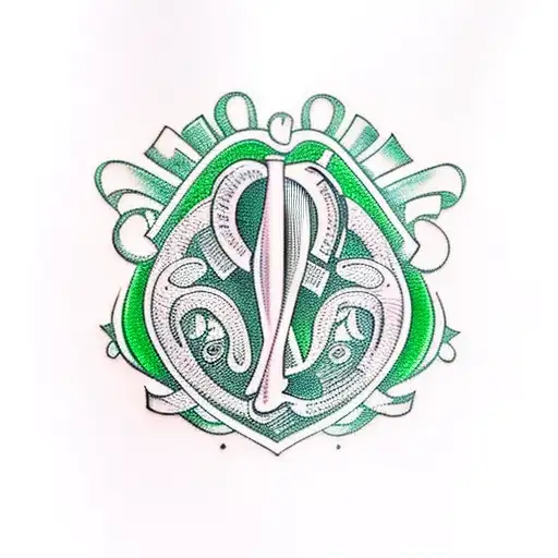 Guinness harp with green tattoo design idea