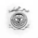 Guinness harp with green tattoo design idea