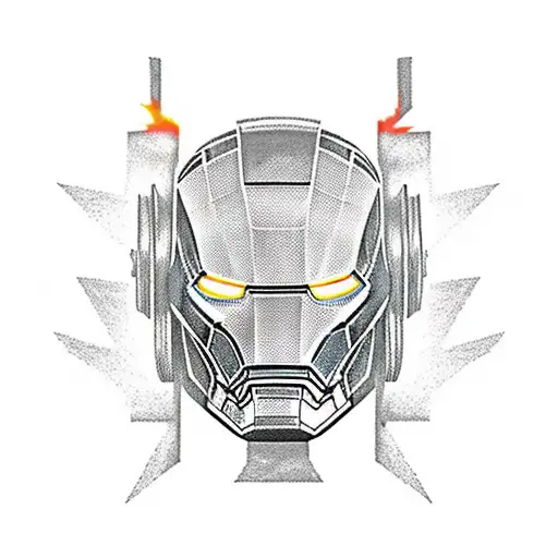 A dynamic composition featuring Iron Man and Captain America in a fierce battle, with Thor summoning lightning in the background. tattoo design idea