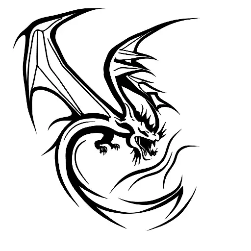 anime dragon  tattoo design idea
