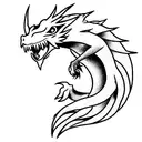 anime dragon  tattoo design idea