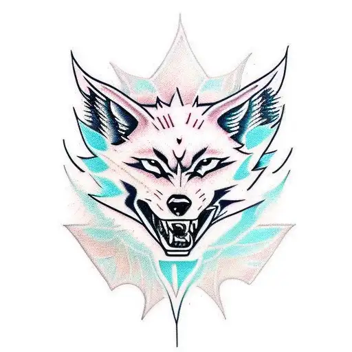 fierce punk wolf tattoo design idea