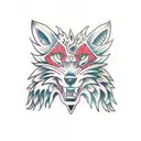 fierce punk wolf tattoo design idea