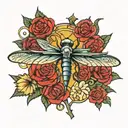 Star Wars and dragonflies flying tattoo design idea