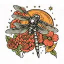 Star Wars and dragonflies flying tattoo design idea