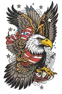 patriotic and eagle soaring tattoo design idea