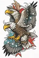 patriotic and eagle soaring tattoo design idea