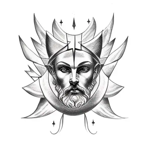 Greek mythology, lightning sleeve tattoo design idea