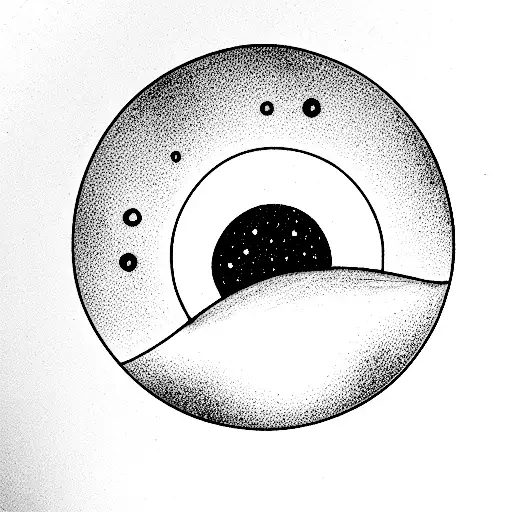 circle: half moon and half sun. Draw sunbeams on the sun half and little stars on the moon half tattoo design idea