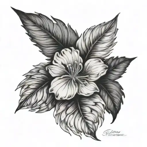 begonia feathers tattoo design idea