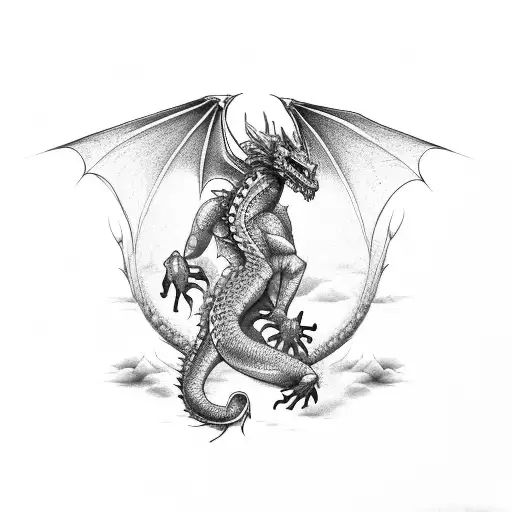 Dragon Long body  tattoo design idea