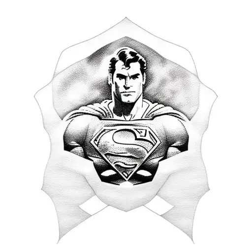 Superman sitting slouched on a throne of ice tattoo design idea