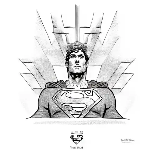 Superman sitting on a throne tattoo design idea