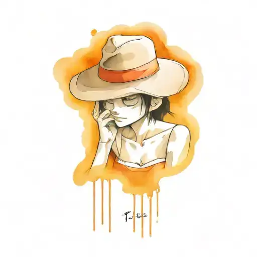 Luffy chapéu de palha  tattoo design idea