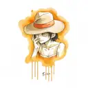 Luffy chapéu de palha  tattoo design idea