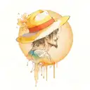 Luffy chapéu de palha  tattoo design idea