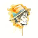 Luffy chapéu de palha  tattoo design idea