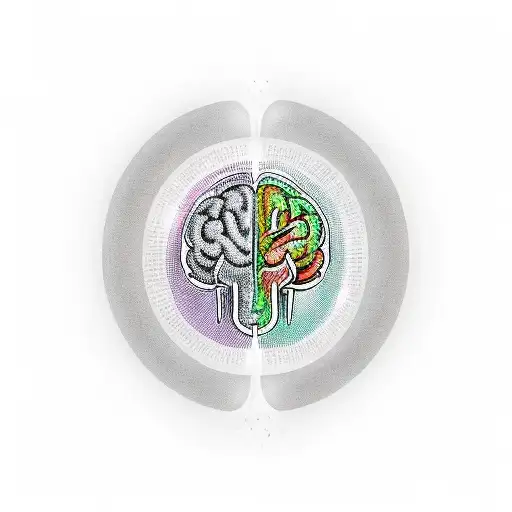 A traditional tattoo design showcasing a stylized brain, with the lungs and heart situated beneath, all encircled by a stethoscope embellished with a small nursing symbol placed anywhere. tattoo design idea