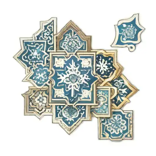 Alhambra tiles pattern tattoo design idea