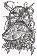 bow hunting, fishing, country, music  tattoo design idea