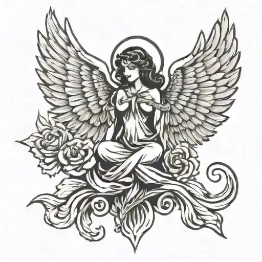 dark angel tattoo design idea