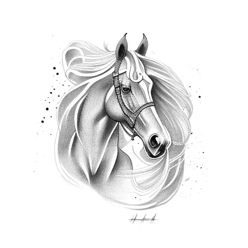 mustang horse tattoo design idea