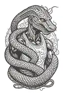 kobe Bryant black mamba snake wrapped tattoo design idea