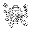 Blackjack, Slot, Dice Casino Theme tattoo design idea