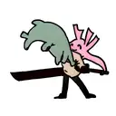 axolotl on machete  tattoo design idea