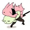 axolotl on machete  tattoo design idea