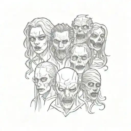 horror movie characters tattoo design idea