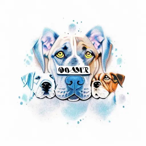 3 dog paw prints with the names Oscar Louie and Beau beneath each in a banner  tattoo design idea