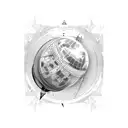 globe with plane tattoo design idea