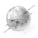 globe with plane tattoo design idea