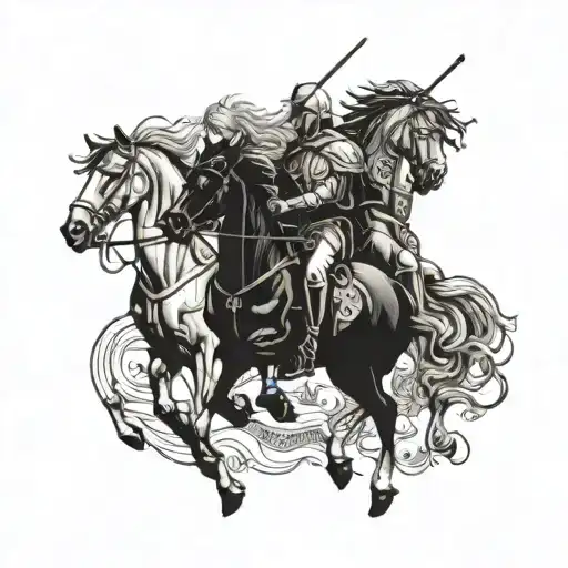 four horsemen half way tattoo design idea